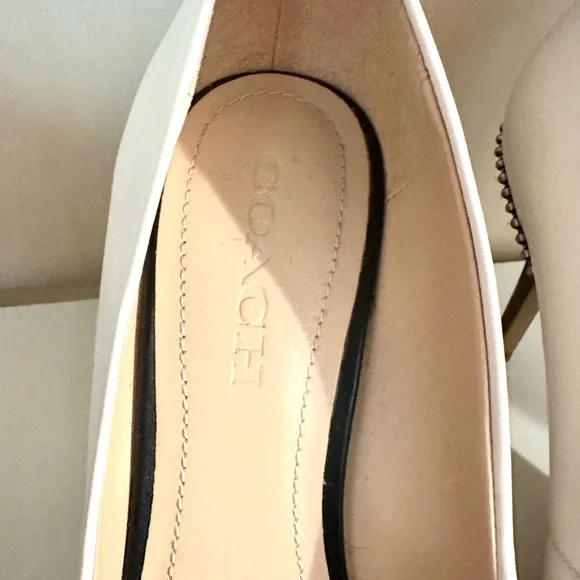 Coach Women's Ivory Heels with Studded Detail - Picture 5 of 9